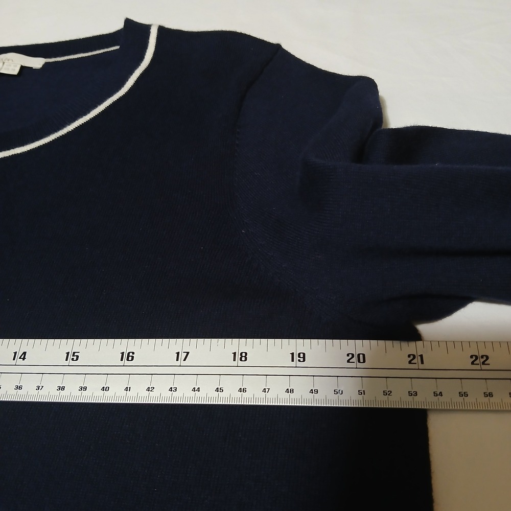 Boden Navy‎ Blue Bell Sleeve Sweater with Contrast Trim Women's US 14 - Picture 4 of 9
